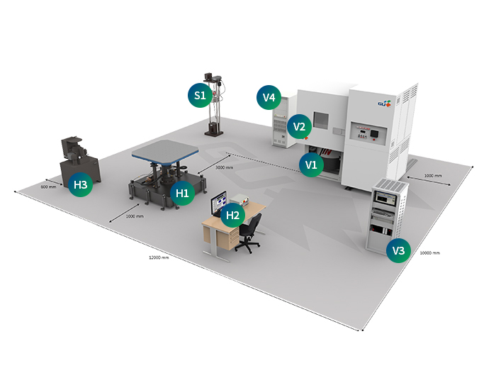 Combined Vibration Test + Hydraulic Vibration Test System + Shock Tester 